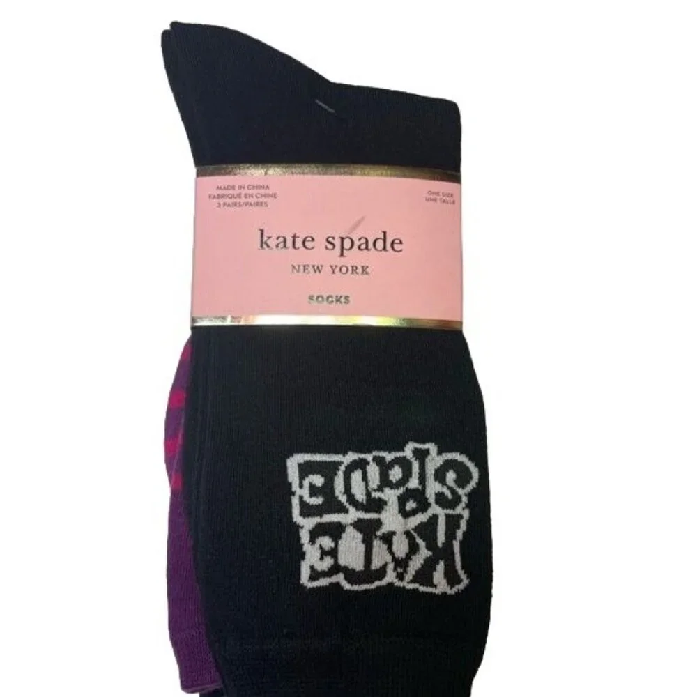 KATE SPADE WOMEN'S NEW YORK CREW SOCKS 3-PAIRS ONE SIZE